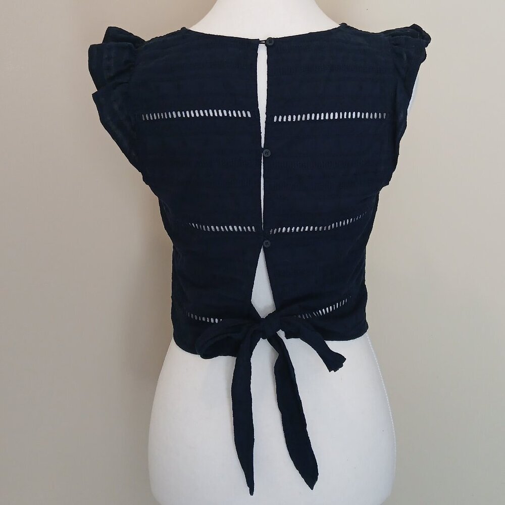 Gentle Fawn Navy Eyelet Tie-Back Blouse - Picture 4 of 7